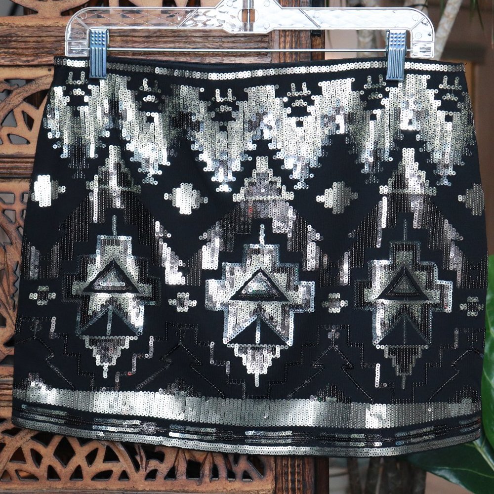 Express Sequin mini skirt
